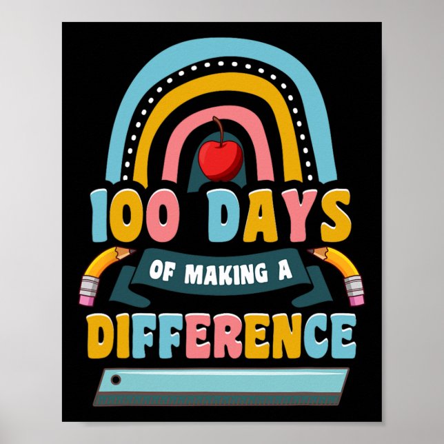 Affiche 100 Jours De Faire Une Différence Enseigner Aux En (Devant)