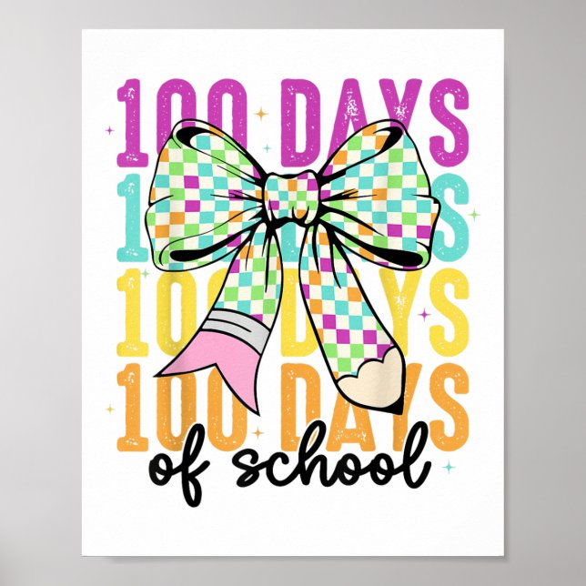 Affiche 100 Jours De Filles D'École Coquette Bow 100e Jour (Devant)