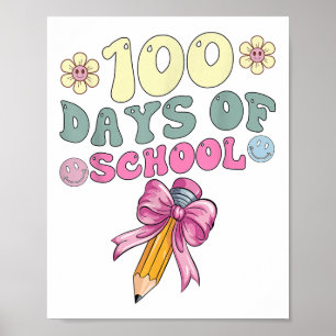 Affiche 100 Jours De Filles D'École Coquette Bow 100e Jour