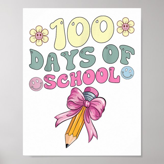 Affiche 100 Jours De Filles D'École Coquette Bow 100e Jour (Devant)