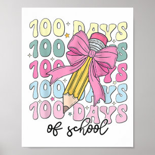 Affiche 100 Jours De Filles D'École Coquette Bow 100e Jour
