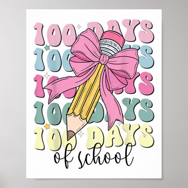 Affiche 100 Jours De Filles D'École Coquette Bow 100e Jour (Devant)