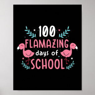 Affiche 100 Jours De Flamant rose Scolaire Enseignant Enfa