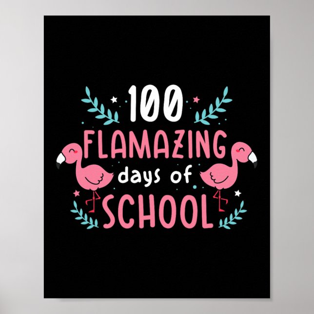 Affiche 100 Jours De Flamant rose Scolaire Enseignant Enfa (Devant)
