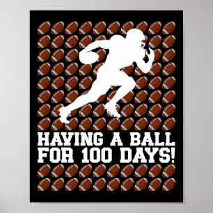 Affiche 100 Jours De Football Scolaire Ayant Une Balle 100