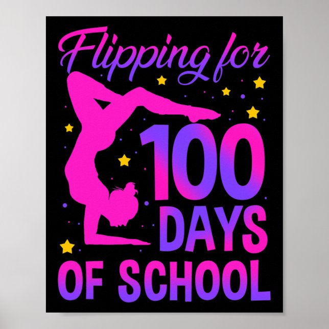 Affiche 100 Jours De Gymnastique Scolaire Gymnaste (Devant)