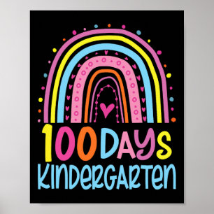 Affiche 100 Jours De Jardin D'Enfant Arc En Ciel Joyeux 10