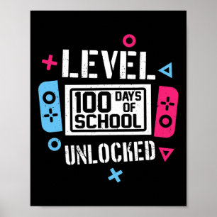 Affiche 100 Jours De Jeux Vidéo De Gamer Déverrouillés À L