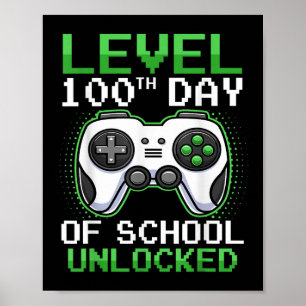 Affiche 100 Jours De Jeux Vidéo De L'École 100E Jour De