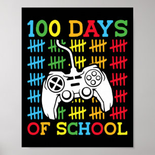 Affiche 100 Jours de Jeux Vidéo de l'école Contrôleur Jeu