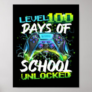 Affiche 100 Jours De L'École Joueur Déverrouillé Garçon Vi