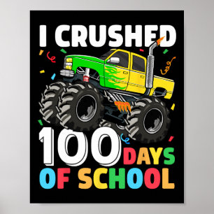 Affiche 100 jours de l'école Monster Truck 100e jour de Sc