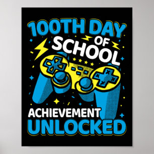 Affiche 100 Jours De L'École Vidéo Contrôleur De Jeu Garço