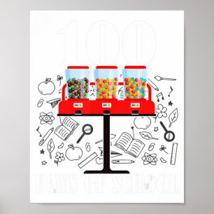 Affiche 100 Jours De Machine De Gumball Scolaire 100E Jour