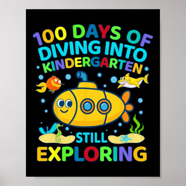 Affiche 100 jours de maternelle 100e jour d'école filles (Devant)