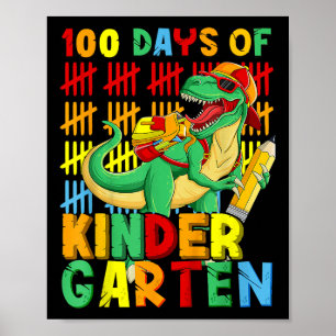 Affiche 100 Jours De Maternelle Dinosaure 100E Jour De