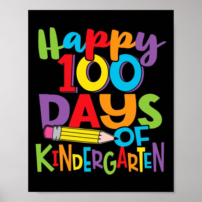 Affiche 100 Jours De Maternelle Enseignant Et Enfants Colo (Devant)