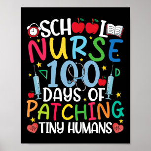 Affiche 100 Jours De Patching Tiny Humans Nurse 100th Day 