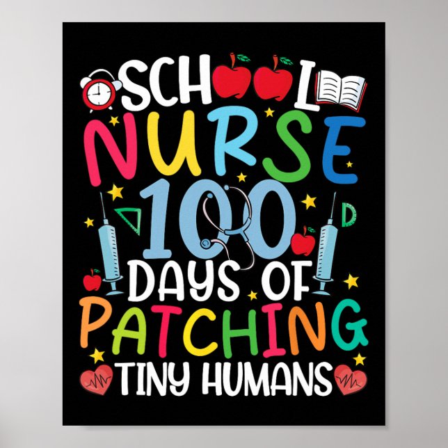 Affiche 100 Jours De Patching Tiny Humans Nurse 100th Day  (Devant)