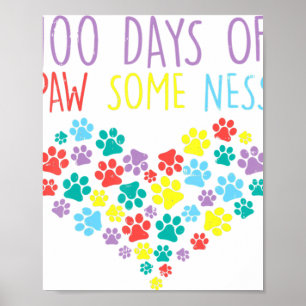 Affiche 100 Jours De Pawsomesse Coeur 100e Jour École Chie