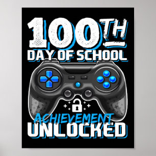 Affiche 100 Jours De Réussite De L'École Jeu Vidéo Déverro