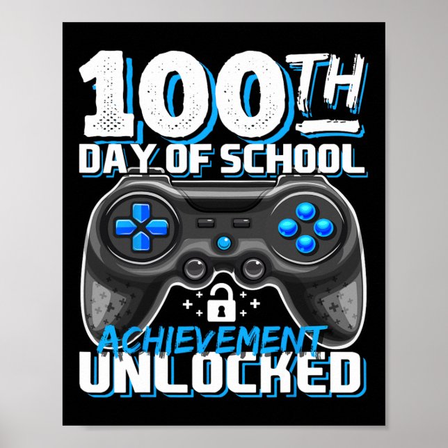 Affiche 100 Jours De Réussite De L'École Jeu Vidéo Déverro (Devant)