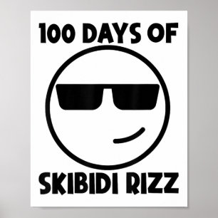 Affiche 100 Jours De Skibidi Rizz Drôle Cool 100E Jour De