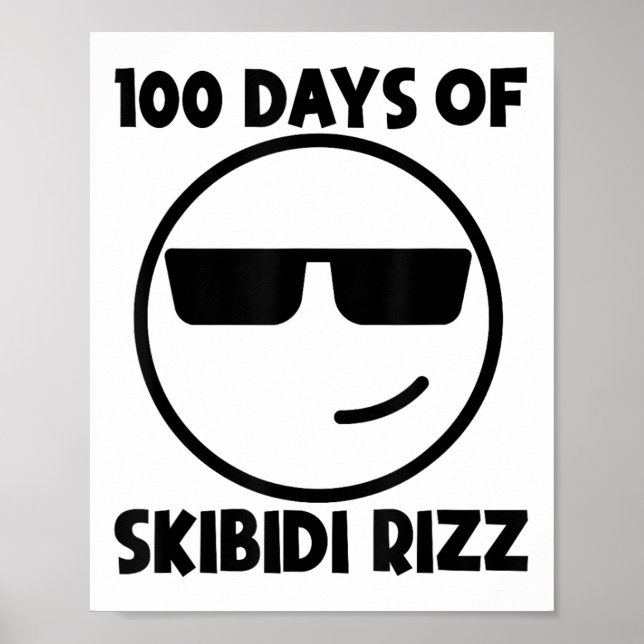 Affiche 100 Jours De Skibidi Rizz Drôle Cool 100E Jour De (Devant)