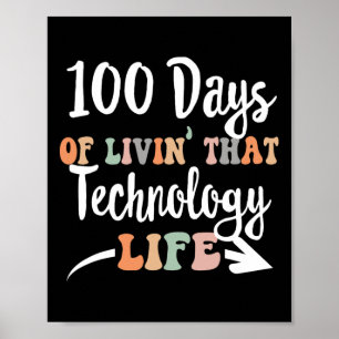 Affiche 100 Jours De Technologie 100E Jour D'École Pour Te