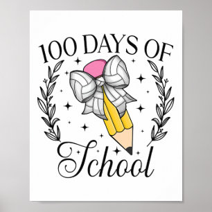 Affiche 100 Jours De Volleybyll Coquette Crayon