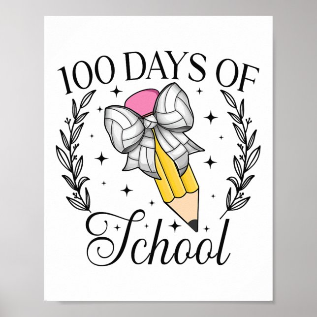 Affiche 100 Jours De Volleybyll Coquette Crayon (Devant)