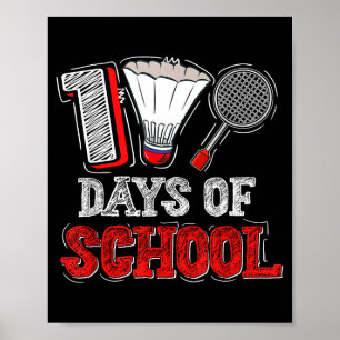 Affiche 100 Jours D'école Amoureux De Badminton Enfants Ga