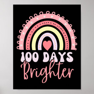 Affiche 100 Jours D'École Arc-En-Ciel 100 Jours Plus Brigh