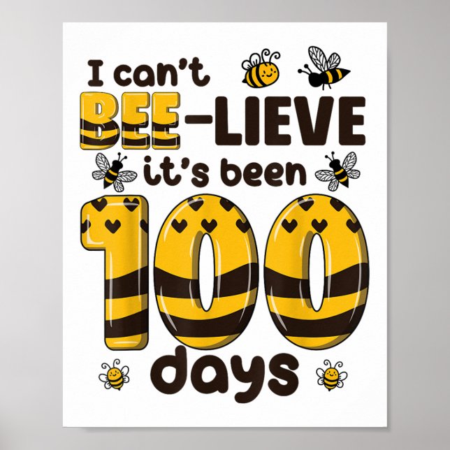 Affiche 100 Jours D'École Bee 100E Jour D'École Enfants (Devant)