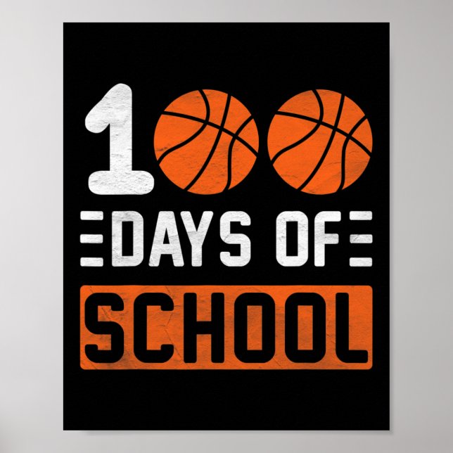 Affiche 100 Jours D'École Bysketbyll 100ème Jour De L'Écol (Devant)