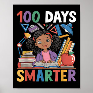 Affiche 100 Jours D'École Chemise Afro Fille Enfants 100èm