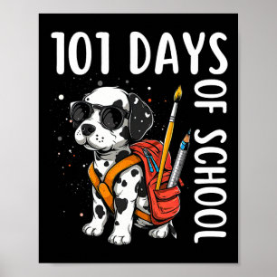 Affiche 100 Jours D'École Chemise De Chien Dalmatien Pour 