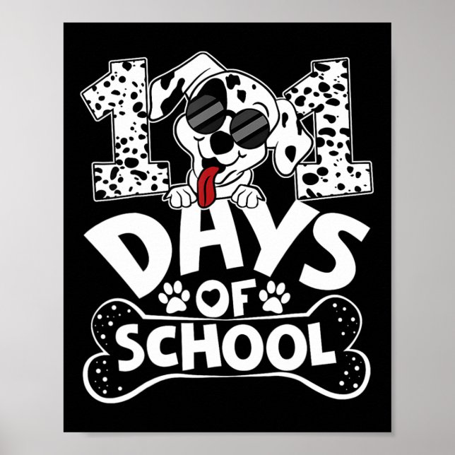 Affiche 100 Jours D'École Chien Dalmatien Garçon Enfant 10 (Devant)