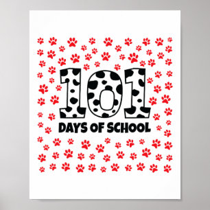 Affiche 100 Jours D'École Chien Dalmatien Garçon Enfant 10