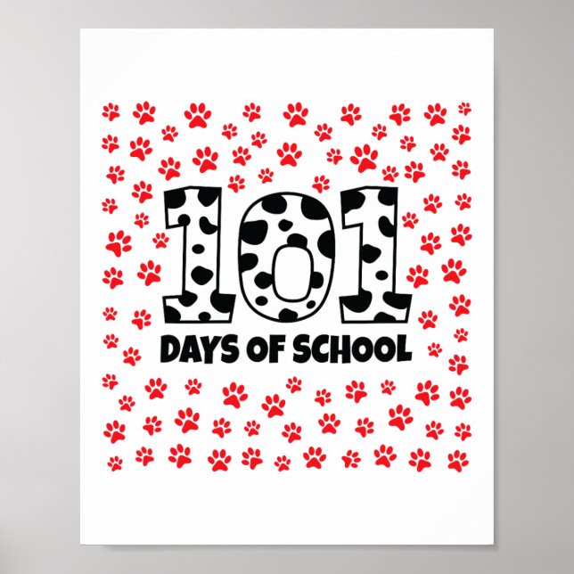Affiche 100 Jours D'École Chien Dalmatien Garçon Enfant 10 (Devant)