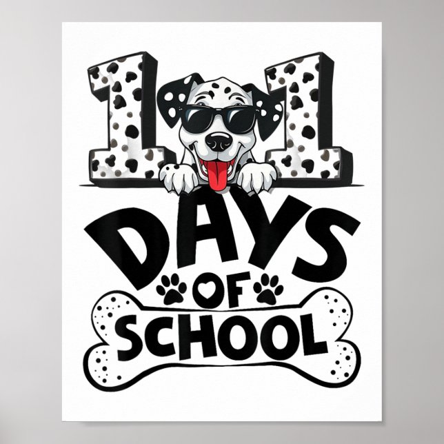 Affiche 100 Jours D'École Chien Dalmatien Garçon Enfant 10 (Devant)