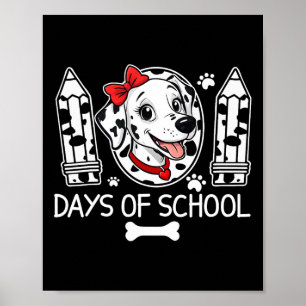 Affiche 100 Jours D'École Chien Dalmatien Garçon Enfant 10