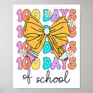 Affiche 100 Jours D'École Coquette Bow 100e Jour École