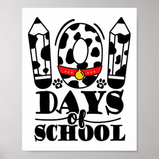 Affiche 100 Jours D'École Dalmatien Chien Garçon Enfant