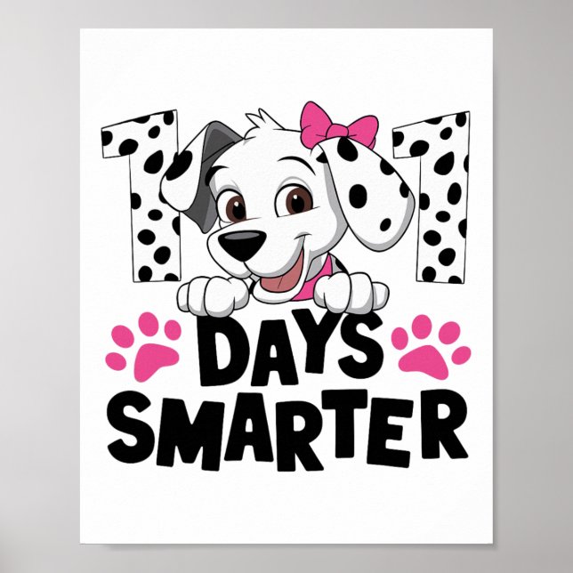 Affiche 100 Jours D'école Dalmatien Garçons Enfants 100 Jo (Devant)