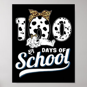 Affiche 100 Jours D'École Dalmatienne Chien Garçons Filles