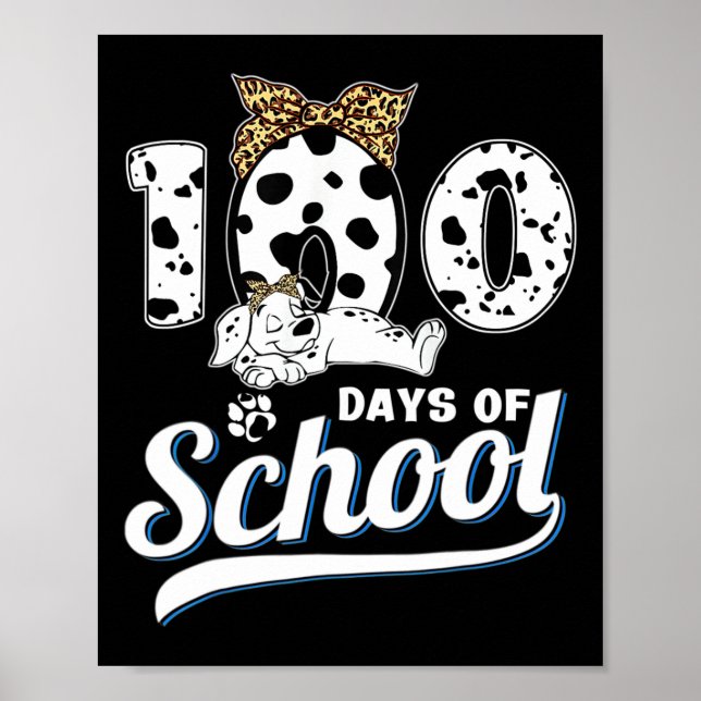 Affiche 100 Jours D'École Dalmatienne Chien Garçons Filles (Devant)