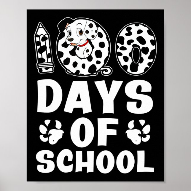 Affiche 100 Jours D'École Dalmatienne Chien Garçons Filles (Devant)
