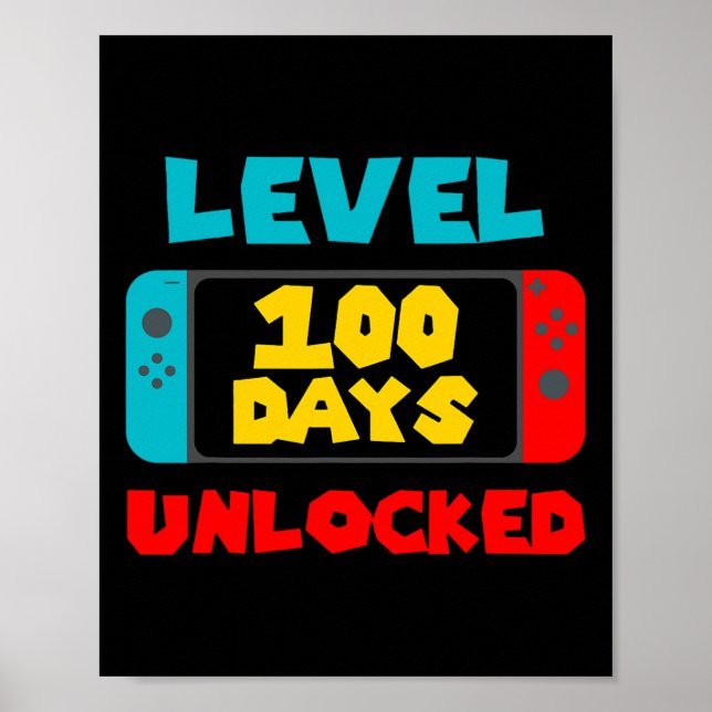 Affiche 100 Jours D'École Déverrouillé 100E Jour Jeu Vidéo (Devant)