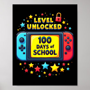 Affiche 100 Jours D'École Déverrouillé Gamer Boys Vidéo